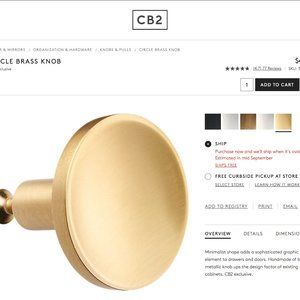 CB2 Circle Brass Knobs